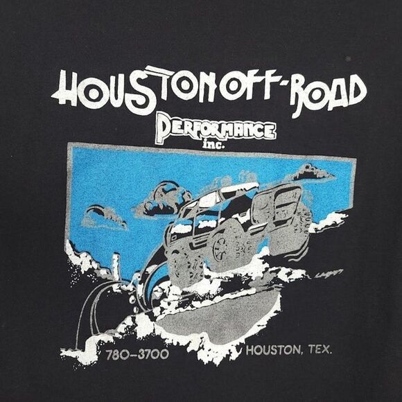 Houston Off Road T Shirt Vintage 80s Four Wheeling 50/50 Made In USA Mens Size M - Picture 4 of 8